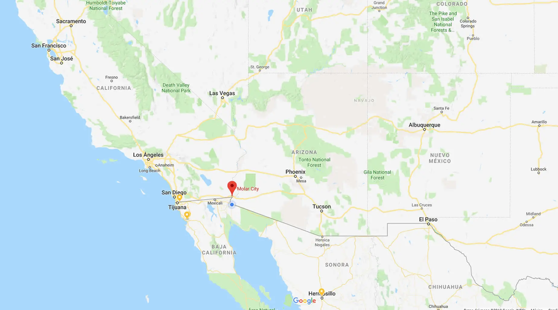 Aerial view of Los Algodones, Molar City, Mexico