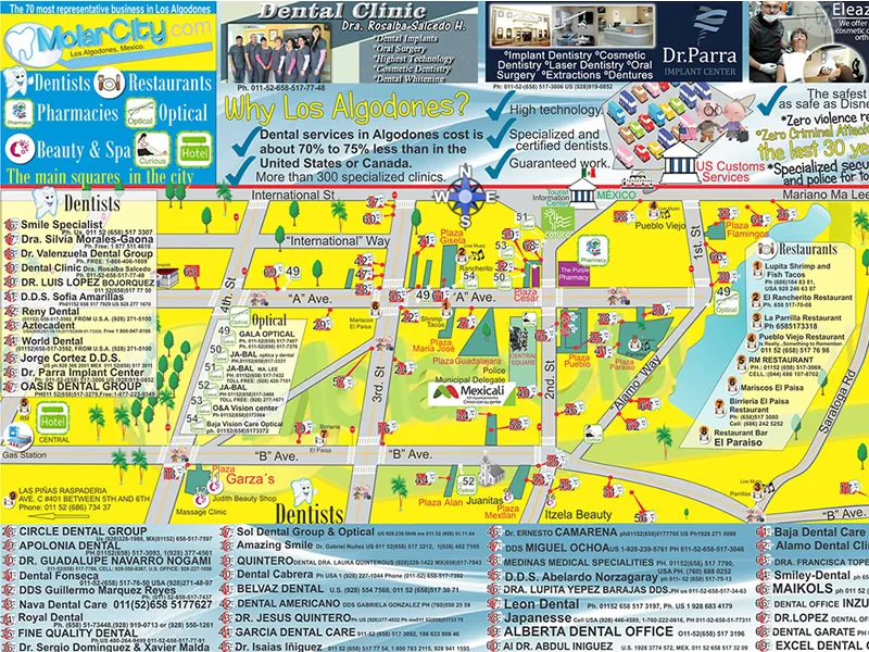 MolarCity.com original printed map of Los Algodones