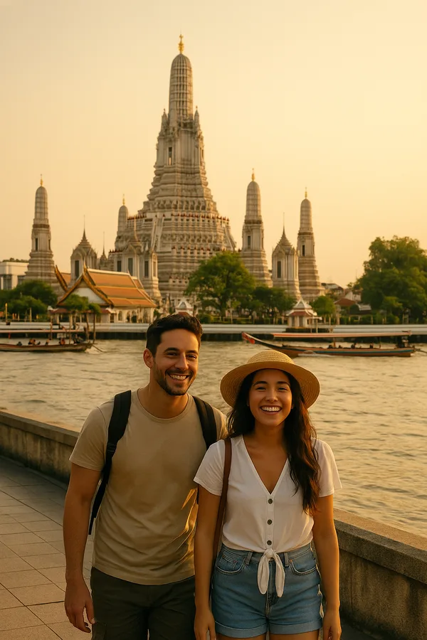 Viajeros disfrutando Bangkok