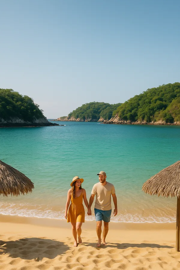 Travelers enjoying Huatulco