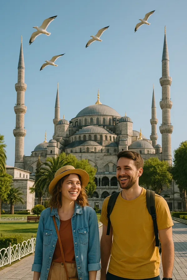 Viajeros disfrutando Istanbul