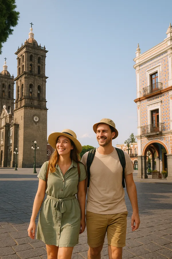 Travelers enjoying Puebla