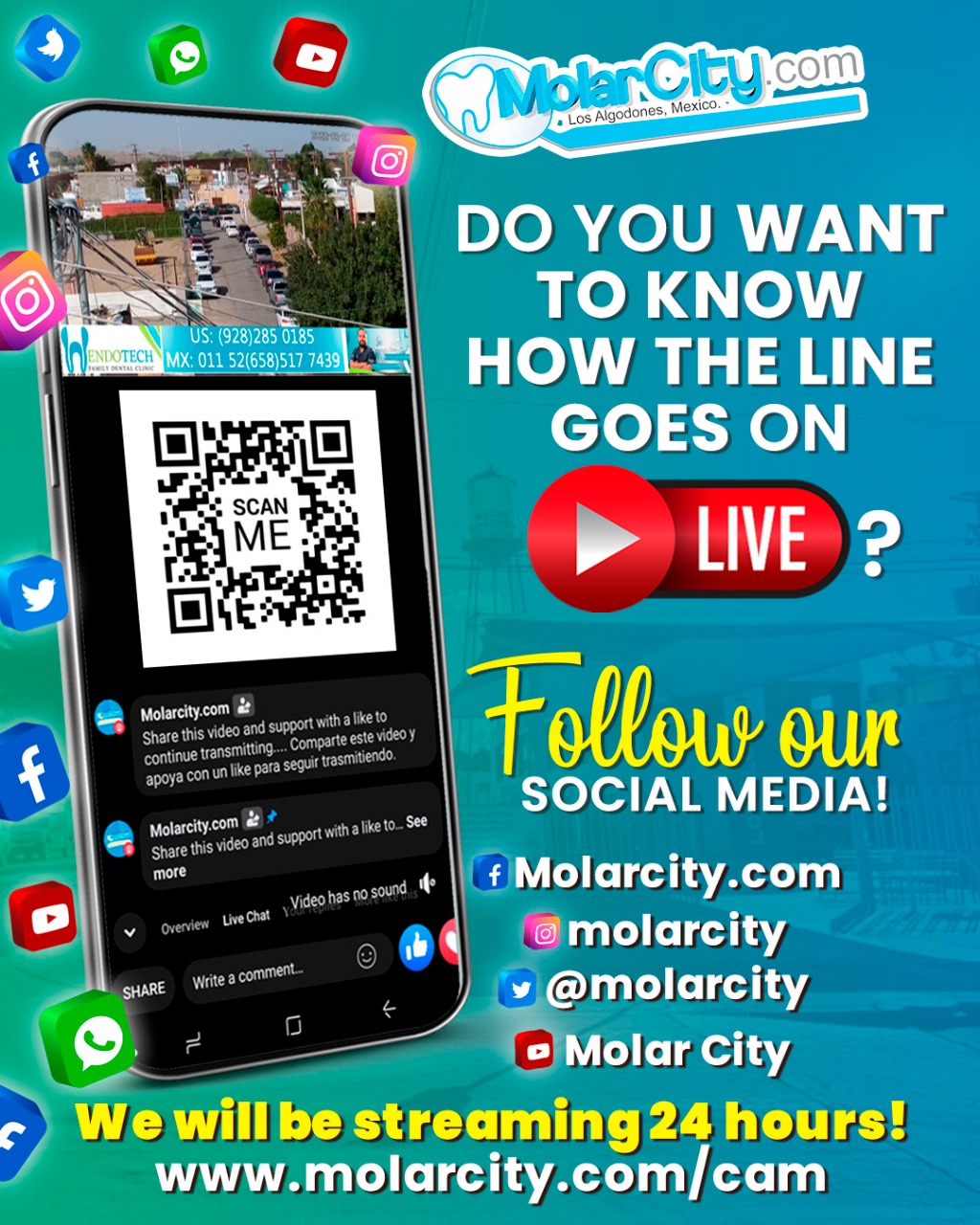 Live Cam border crossing in Los Algodones Molar City Andrade California