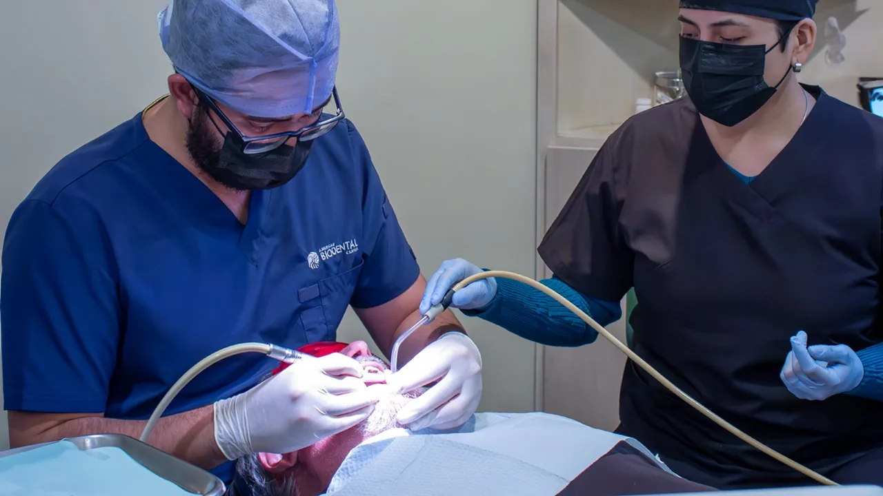 Biological dental surgery in progress