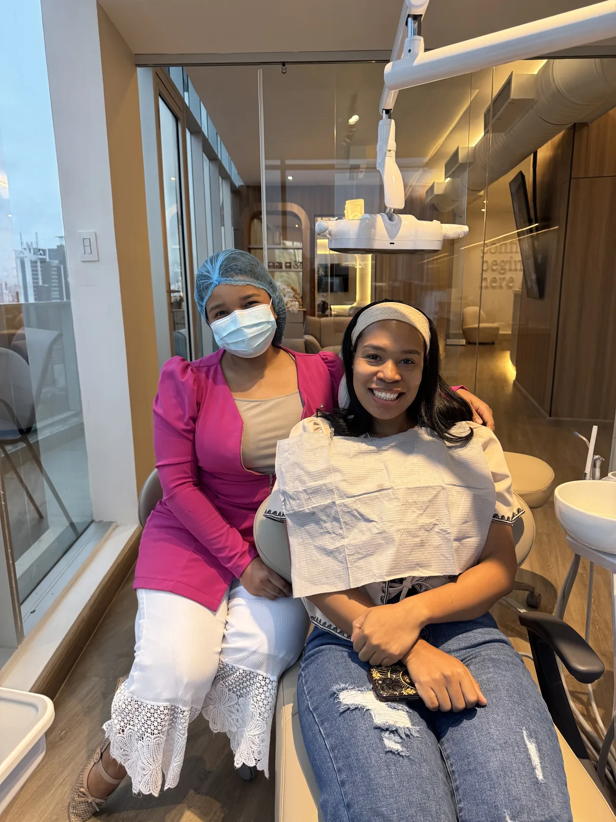 Patient in the treatment room at Aurea Dental Studio