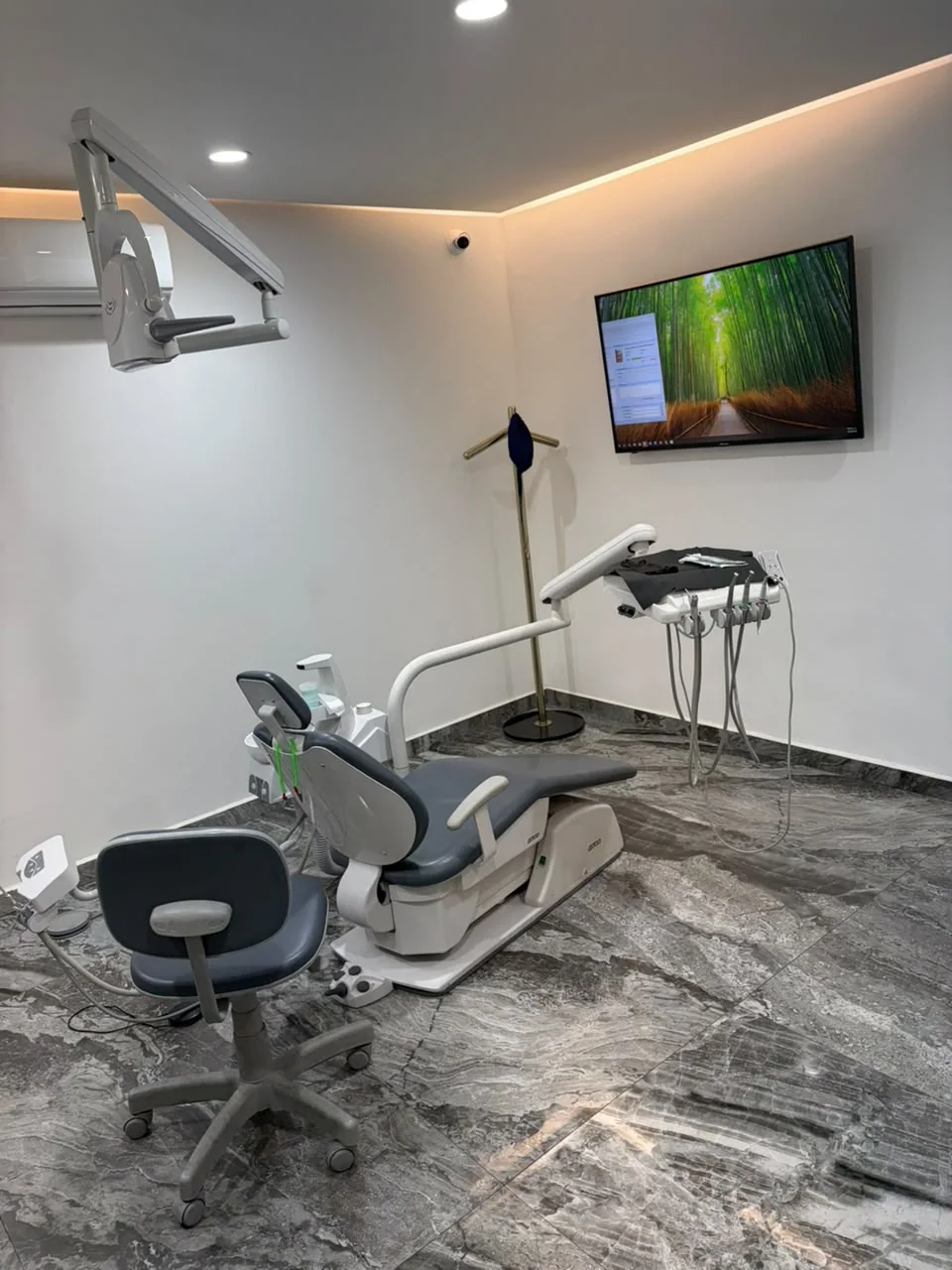 Dental chair with digital screen