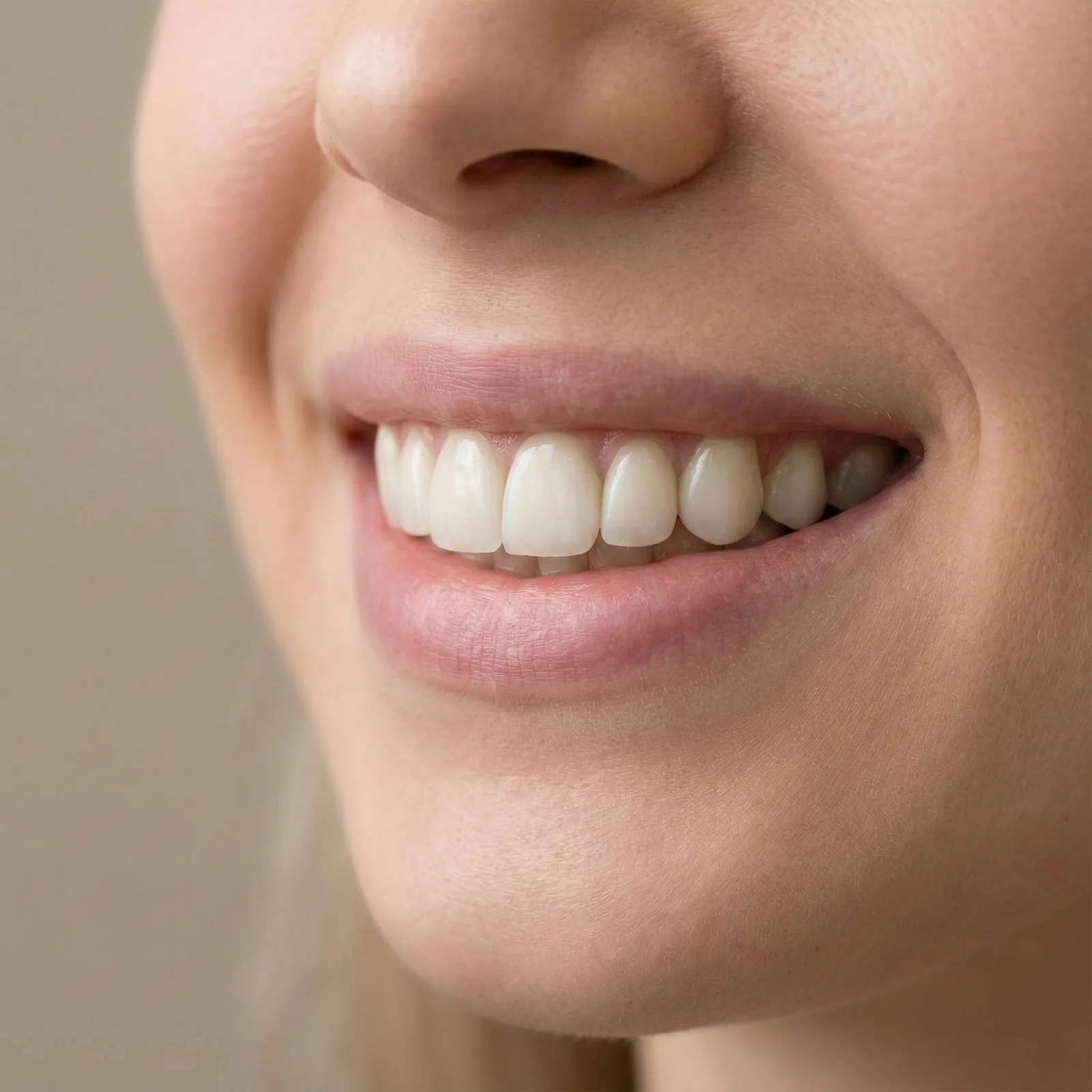 Natural smile after crowns and veneers
