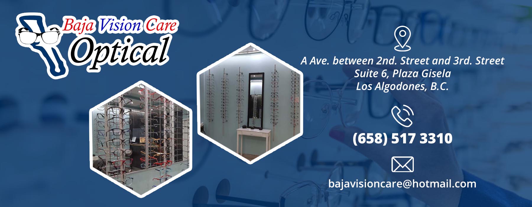 Opticals in Los Algodones, Molar City, Mexico.